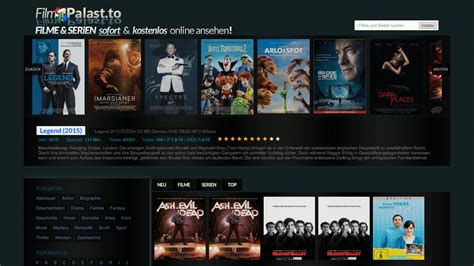Filmpalast Streaming Plattform Benutzeroberfläche